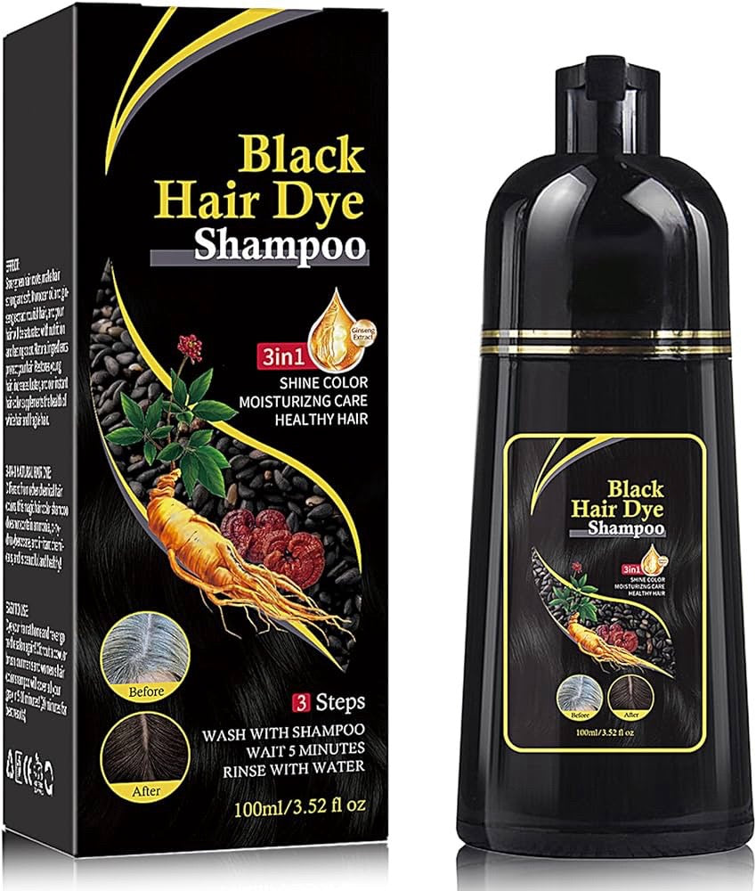 Black hair dye shampoo
