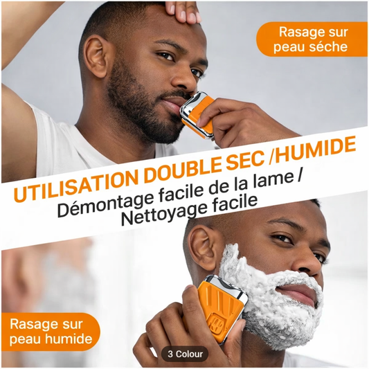 Mini Rasoir Électrique Portable Double Tête – Portashave™ (Recharge USB-C)